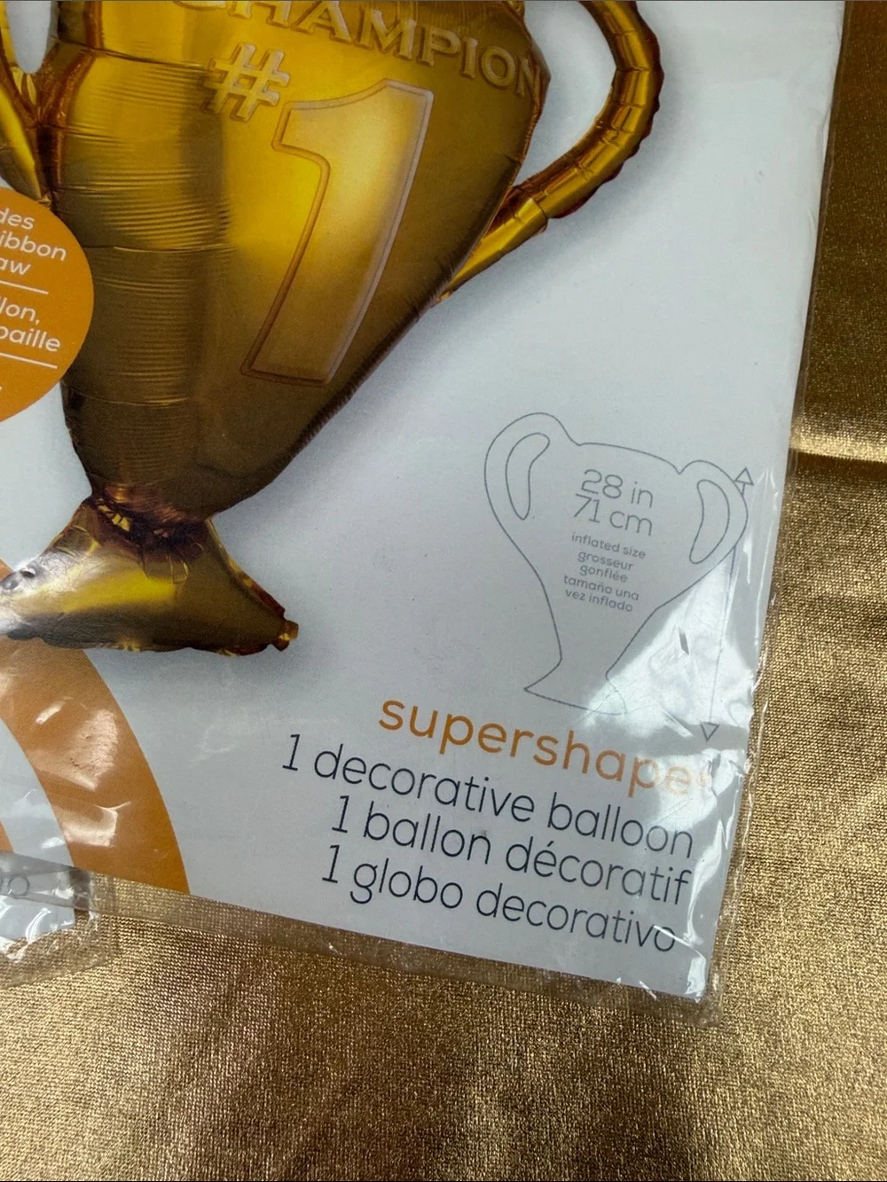 Anagram Gold Champion Trophy Foil Balloon Kit - Gold 3 trophy Mylar balloons new